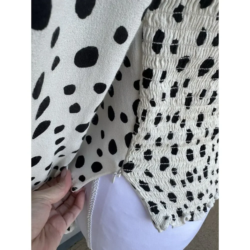 Reformation Reign Top Puff Sleeves Ink Blot Empire Waist Renaissance Milk Maid 6